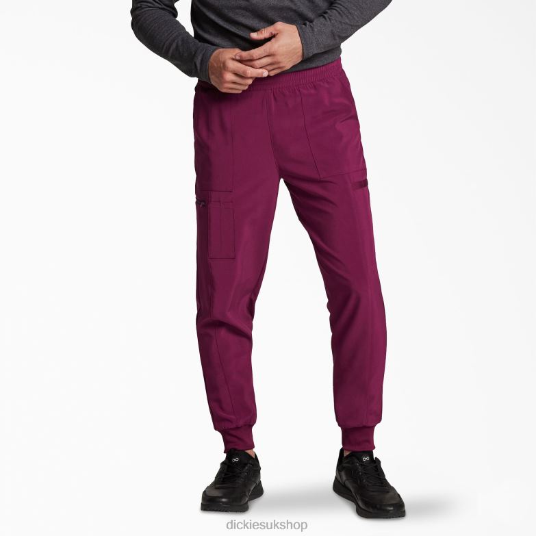 EDS Essentials Mid Rise Jogger Scrub Pants Men Dickies Wine (WIN) 88T841428 Apparel