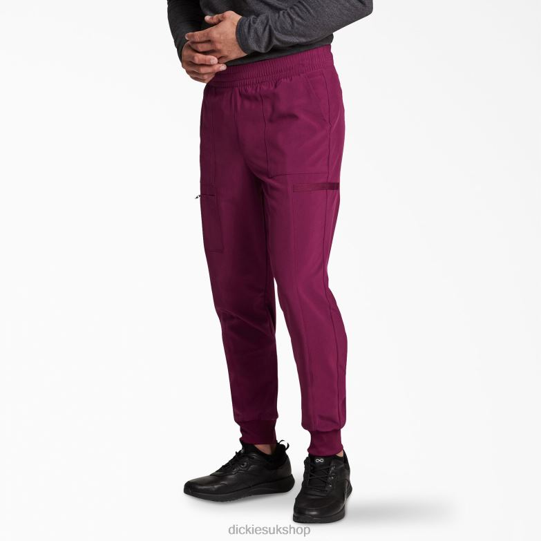 EDS Essentials Mid Rise Jogger Scrub Pants Men Dickies Wine (WIN) 88T841428 Apparel