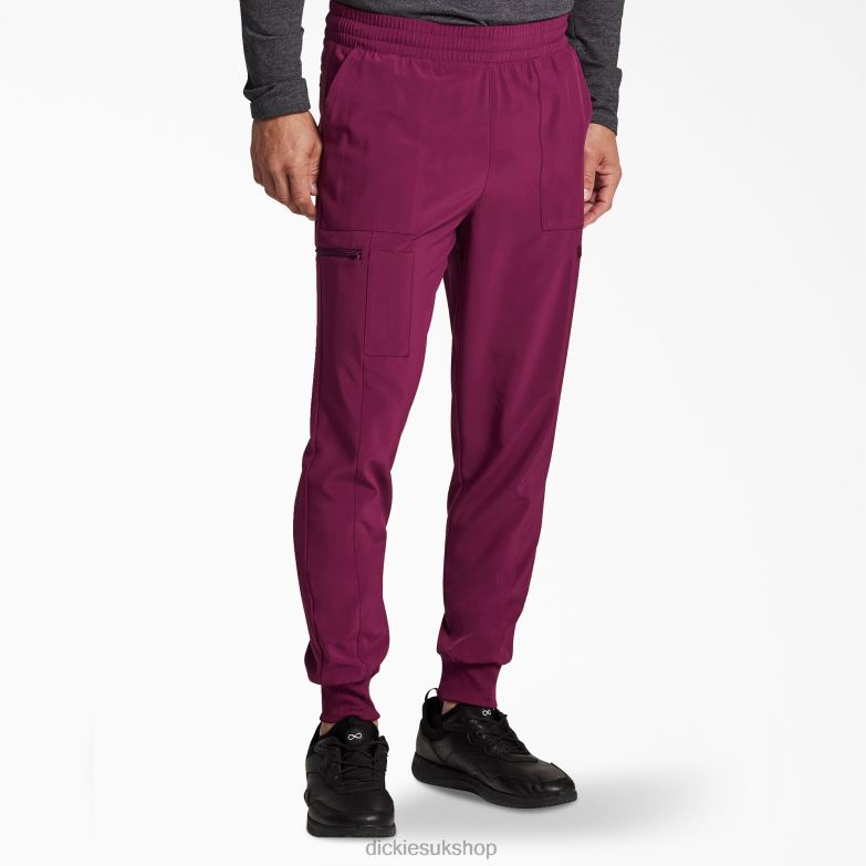 EDS Essentials Mid Rise Jogger Scrub Pants Men Dickies Wine (WIN) 88T841428 Apparel