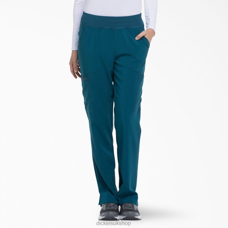 EDS Essentials Tapered Leg Cargo Scrub Pants Women Dickies Caribbean Blue (CRB) 88T842492 Apparel