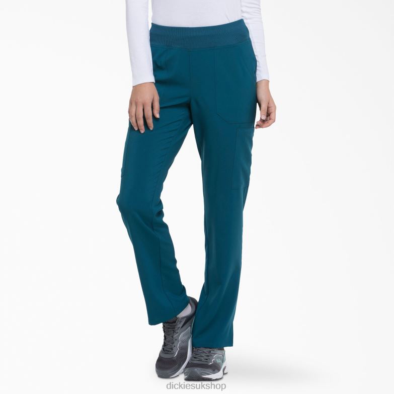 EDS Essentials Tapered Leg Cargo Scrub Pants Women Dickies Caribbean Blue (CRB) 88T842492 Apparel
