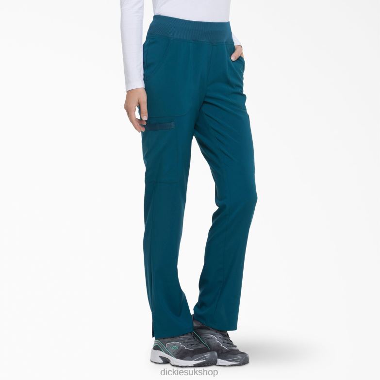 EDS Essentials Tapered Leg Cargo Scrub Pants Women Dickies Caribbean Blue (CRB) 88T842492 Apparel