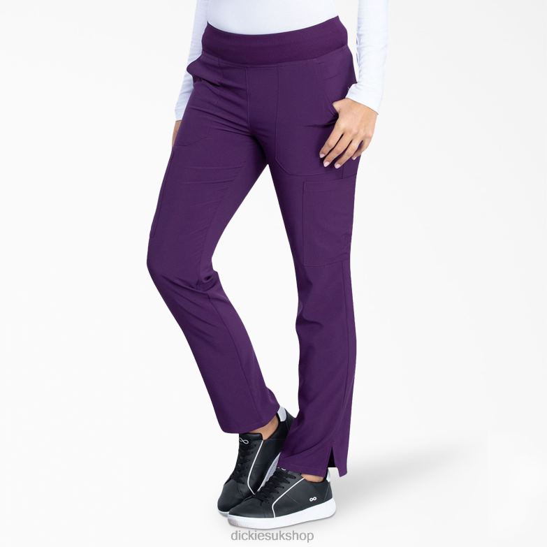 EDS Essentials Tapered Leg Cargo Scrub Pants Women Dickies Purple Eggplant (EGG) 88T842496 Apparel