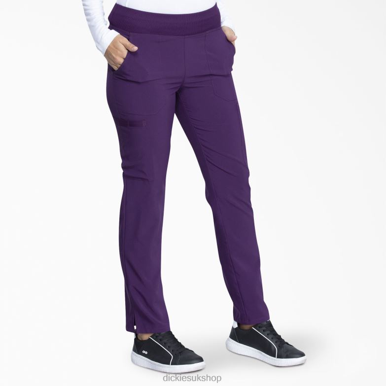 EDS Essentials Tapered Leg Cargo Scrub Pants Women Dickies Purple Eggplant (EGG) 88T842496 Apparel