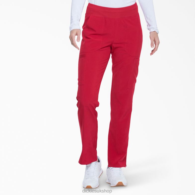EDS Essentials Tapered Leg Cargo Scrub Pants Women Dickies Red (RD) 88T842508 Apparel