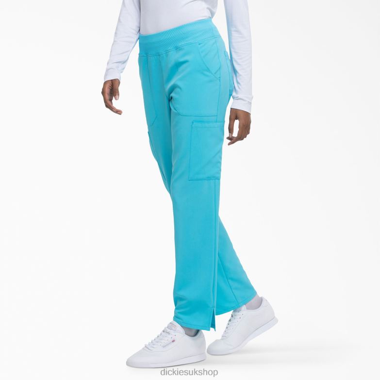 EDS Essentials Tapered Leg Cargo Scrub Pants Women Dickies Turquoise (TQ) 88T842509 Apparel