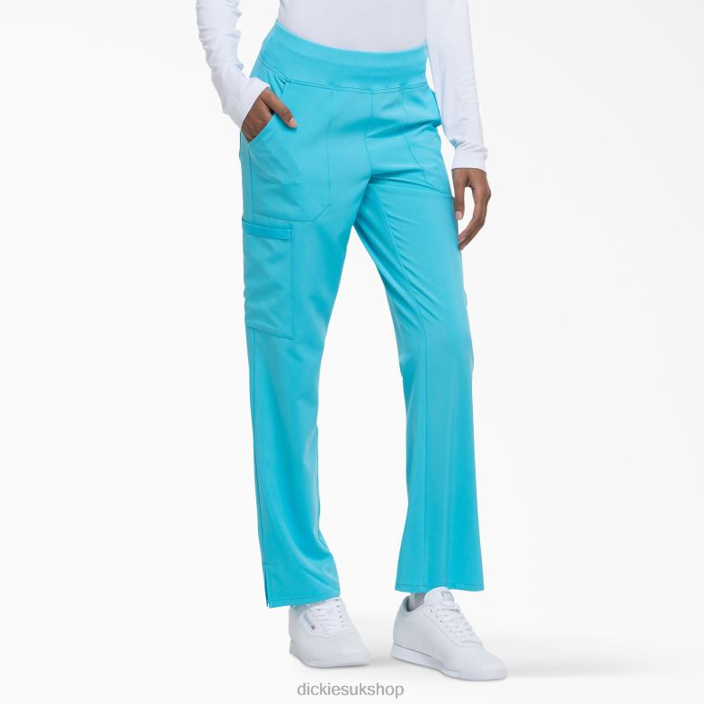 EDS Essentials Tapered Leg Cargo Scrub Pants Women Dickies Turquoise (TQ) 88T842509 Apparel