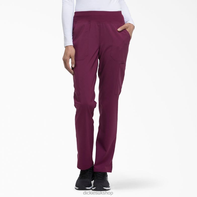 EDS Essentials Tapered Leg Cargo Scrub Pants Women Dickies Wine (WIN) 88T842510 Apparel