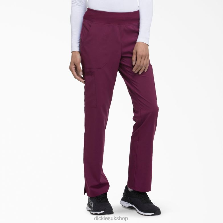 EDS Essentials Tapered Leg Cargo Scrub Pants Women Dickies Wine (WIN) 88T842510 Apparel