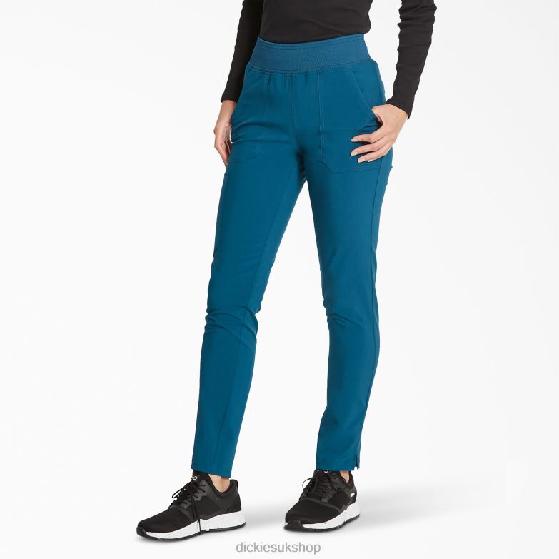 EDS Essentials Tapered Leg Scrub Pants Women Dickies Caribbean Blue (CRB) 88T842513 Apparel