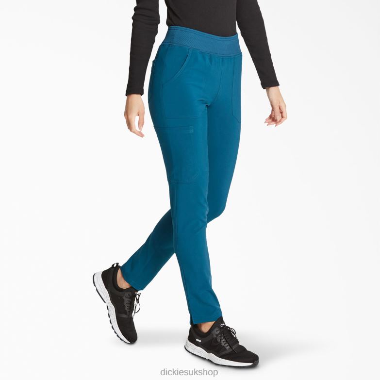 EDS Essentials Tapered Leg Scrub Pants Women Dickies Caribbean Blue (CRB) 88T842513 Apparel