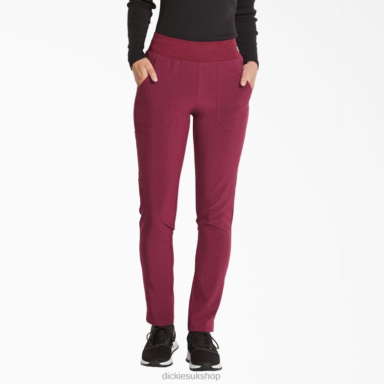 EDS Essentials Tapered Leg Scrub Pants Women Dickies Wine (WIN) 88T842518 Apparel