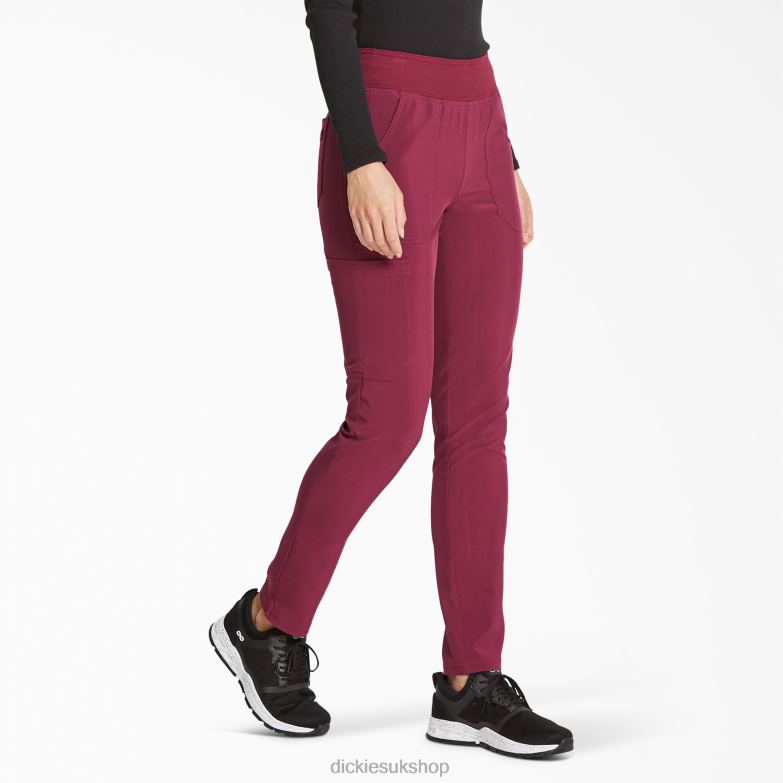 EDS Essentials Tapered Leg Scrub Pants Women Dickies Wine (WIN) 88T842518 Apparel