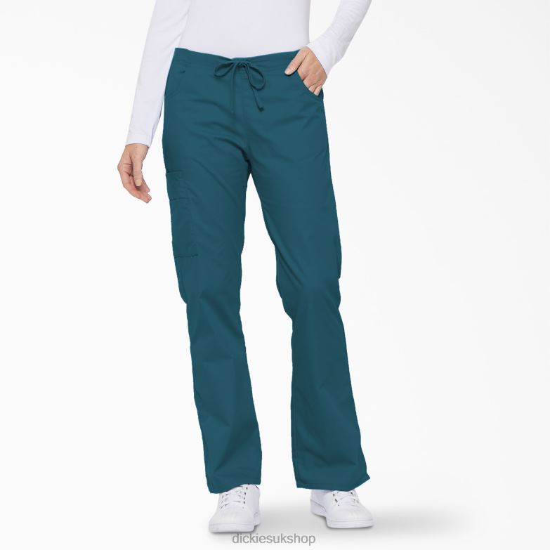 EDS Signature Flare Leg Cargo Scrub Pants Women Dickies Caribbean Blue (CRB) 88T842521 Apparel