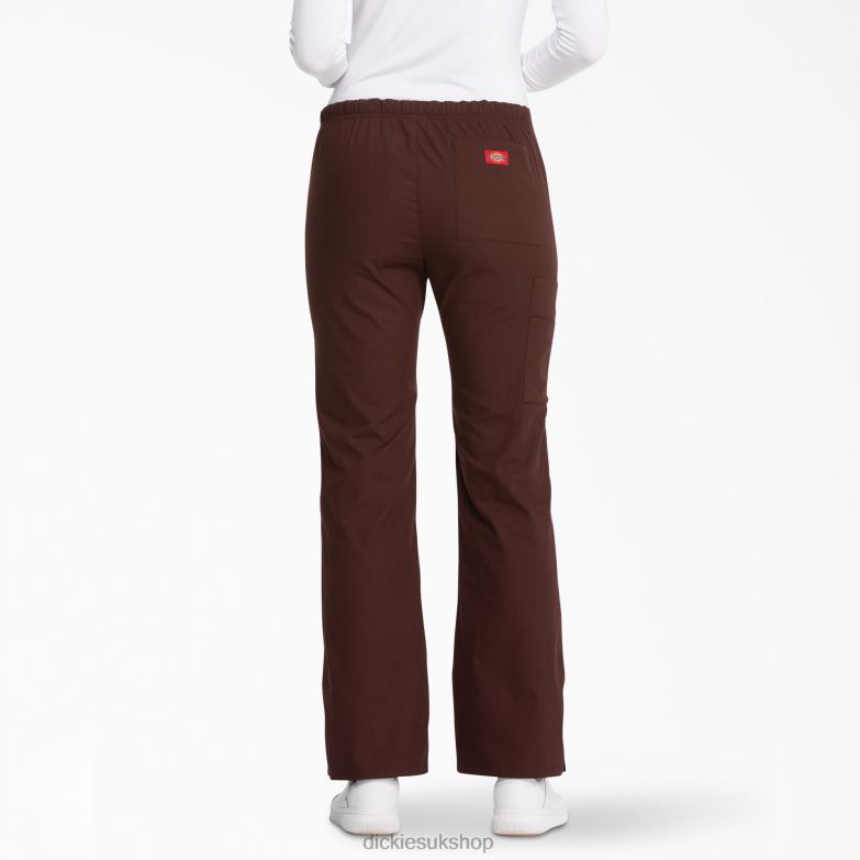 EDS Signature Flare Leg Cargo Scrub Pants Women Dickies Espresso (ESR) 88T842525 Apparel