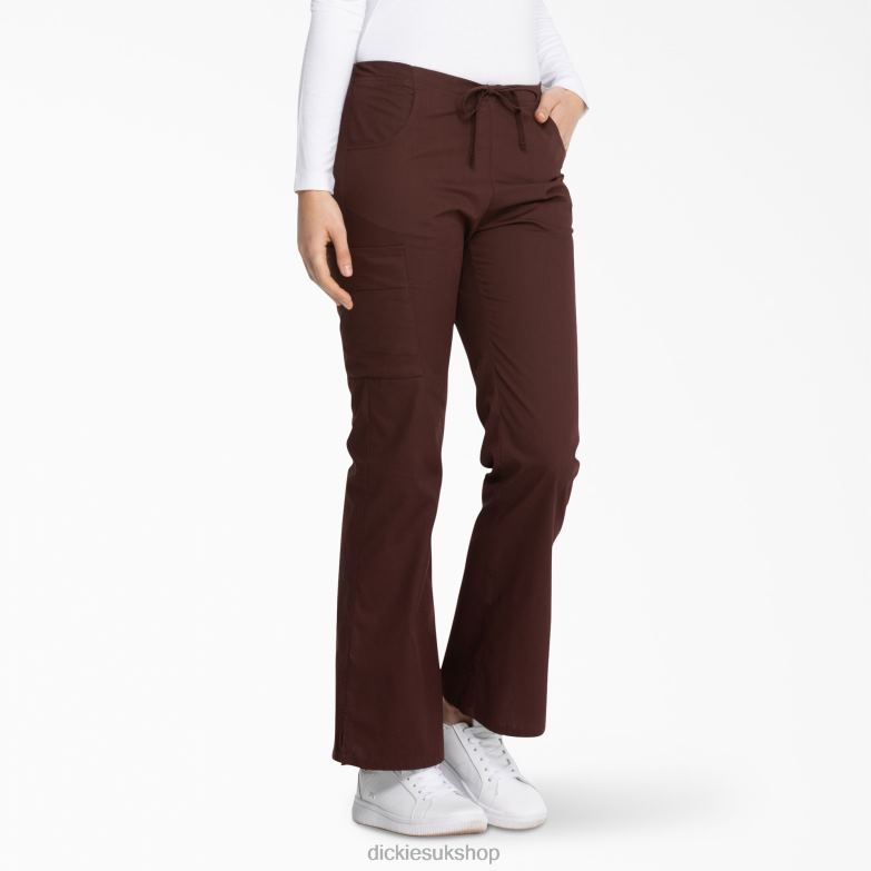 EDS Signature Flare Leg Cargo Scrub Pants Women Dickies Espresso (ESR) 88T842525 Apparel