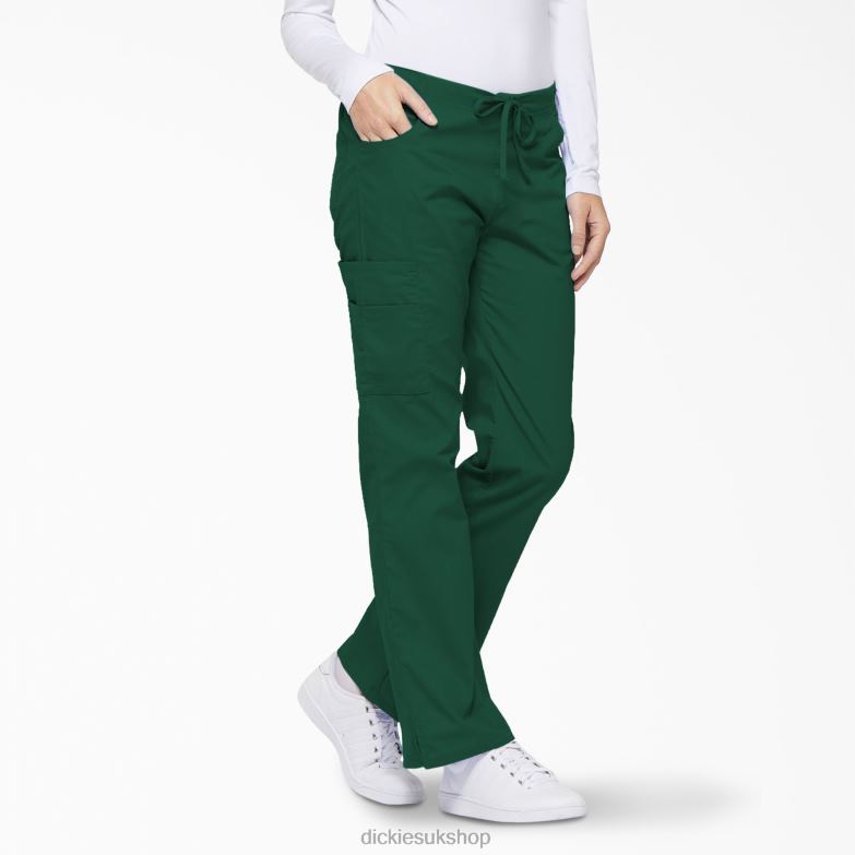 EDS Signature Flare Leg Cargo Scrub Pants Women Dickies Hunter Green (HTR) 88T842529 Apparel