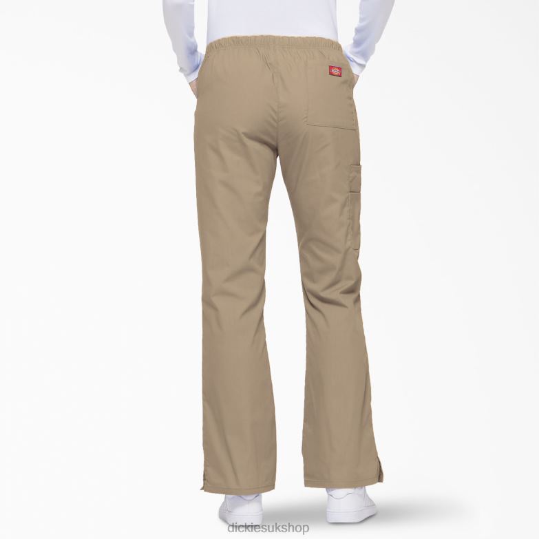 EDS Signature Flare Leg Cargo Scrub Pants Women Dickies Khaki (KHA) 88T842530 Apparel