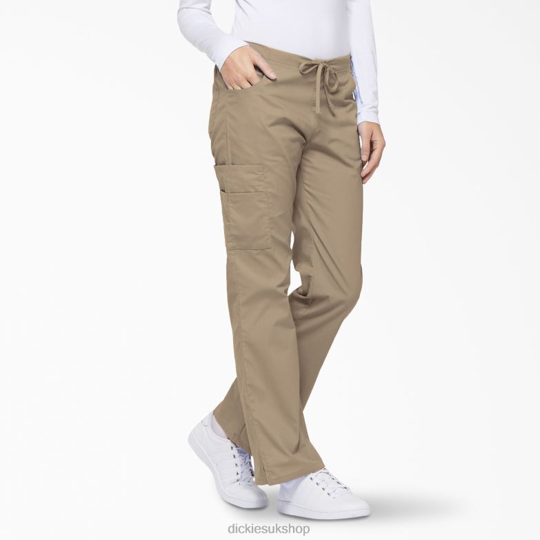 EDS Signature Flare Leg Cargo Scrub Pants Women Dickies Khaki (KHA) 88T842530 Apparel
