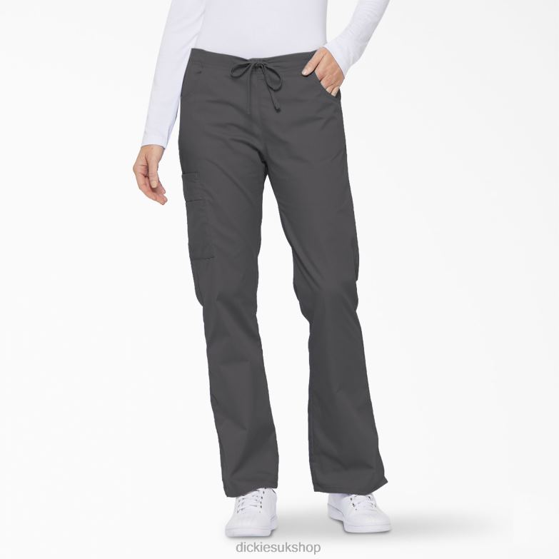 EDS Signature Flare Leg Cargo Scrub Pants Women Dickies Pewter Gray (PEW) 88T842532 Apparel