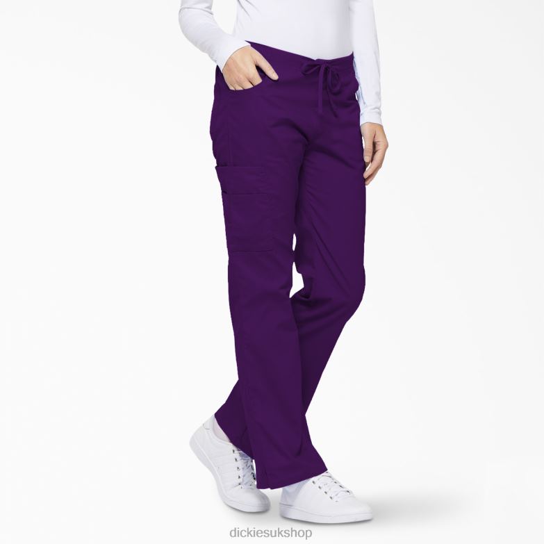 EDS Signature Flare Leg Cargo Scrub Pants Women Dickies Purple Eggplant (EGG) 88T842524 Apparel