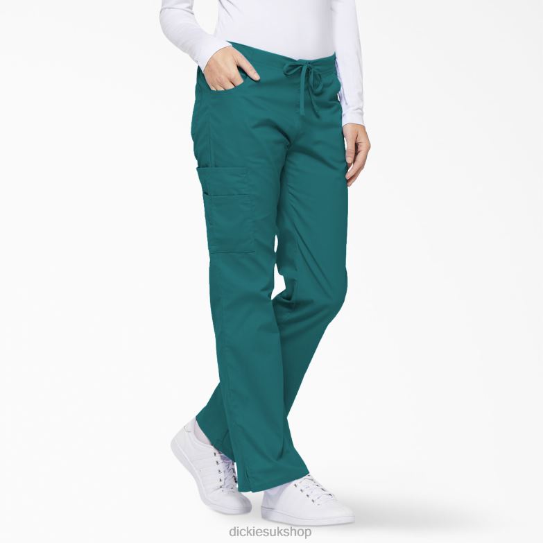 EDS Signature Flare Leg Cargo Scrub Pants Women Dickies Teal (DTL) 88T842522 Apparel