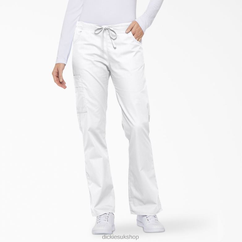 EDS Signature Flare Leg Cargo Scrub Pants Women Dickies White (DWH) 88T842523 Apparel