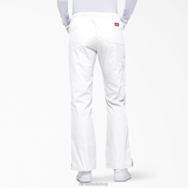 EDS Signature Flare Leg Cargo Scrub Pants Women Dickies White (DWH) 88T842523 Apparel