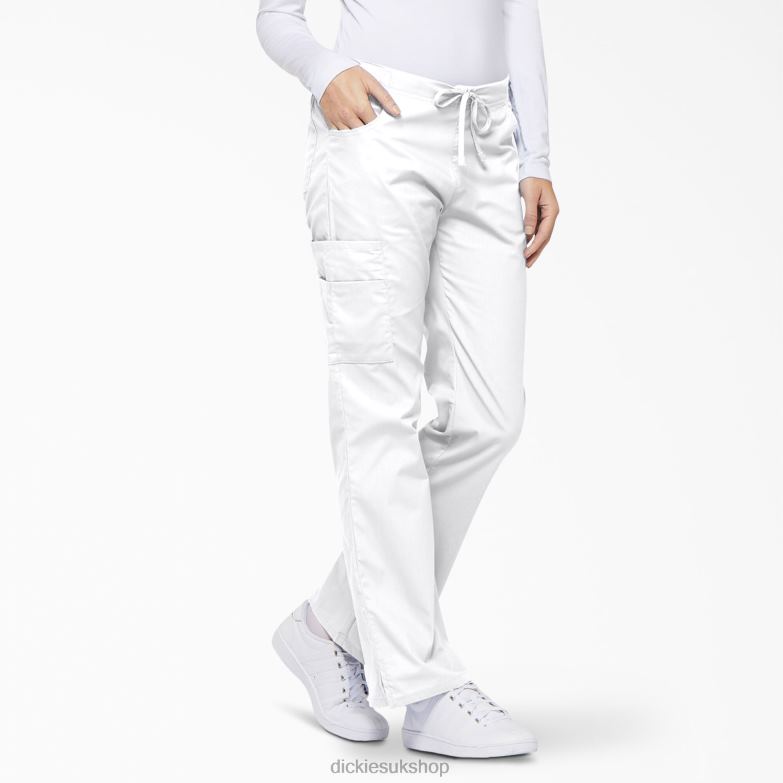 EDS Signature Flare Leg Cargo Scrub Pants Women Dickies White (DWH) 88T842523 Apparel