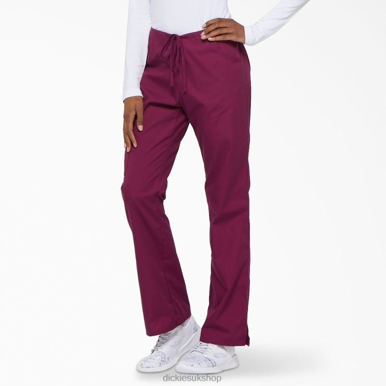 EDS Signature Flare Leg Cargo Scrub Pants Women Dickies Wine (WIN) 88T842535 Apparel