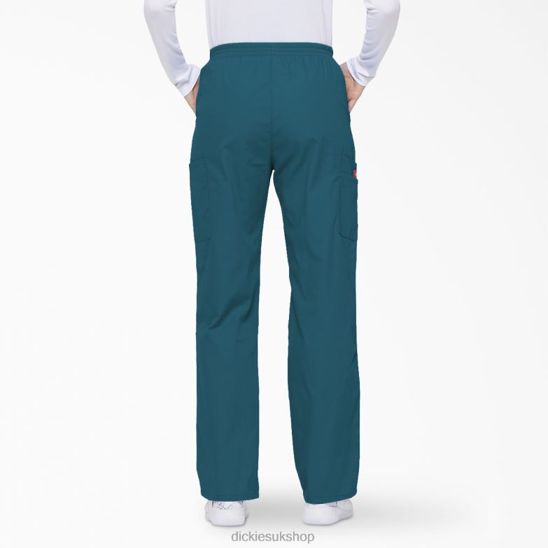 EDS Signature Tapered Leg Cargo Scrub Pants Women Dickies Caribbean Blue (CRB) 88T842387 Apparel