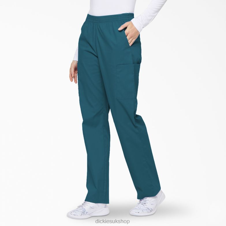 EDS Signature Tapered Leg Cargo Scrub Pants Women Dickies Caribbean Blue (CRB) 88T842387 Apparel