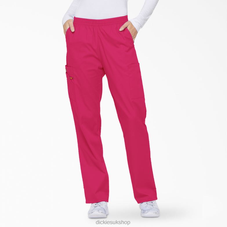 EDS Signature Tapered Leg Cargo Scrub Pants Women Dickies Hot Pink (HPK) 88T842393 Apparel