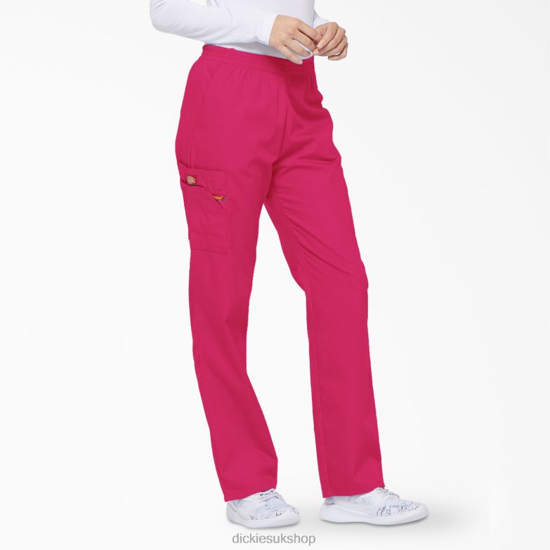 EDS Signature Tapered Leg Cargo Scrub Pants Women Dickies Hot Pink (HPK) 88T842393 Apparel