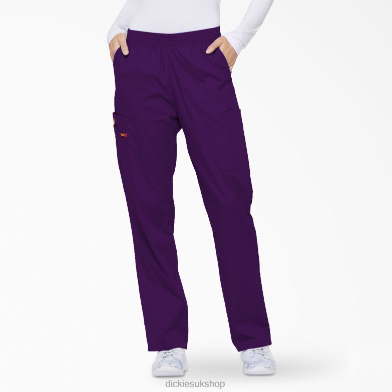 EDS Signature Tapered Leg Cargo Scrub Pants Women Dickies Purple Eggplant (EGG) 88T842390 Apparel