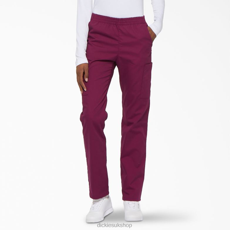 EDS Signature Tapered Leg Cargo Scrub Pants Women Dickies Wine (WIN) 88T842401 Apparel