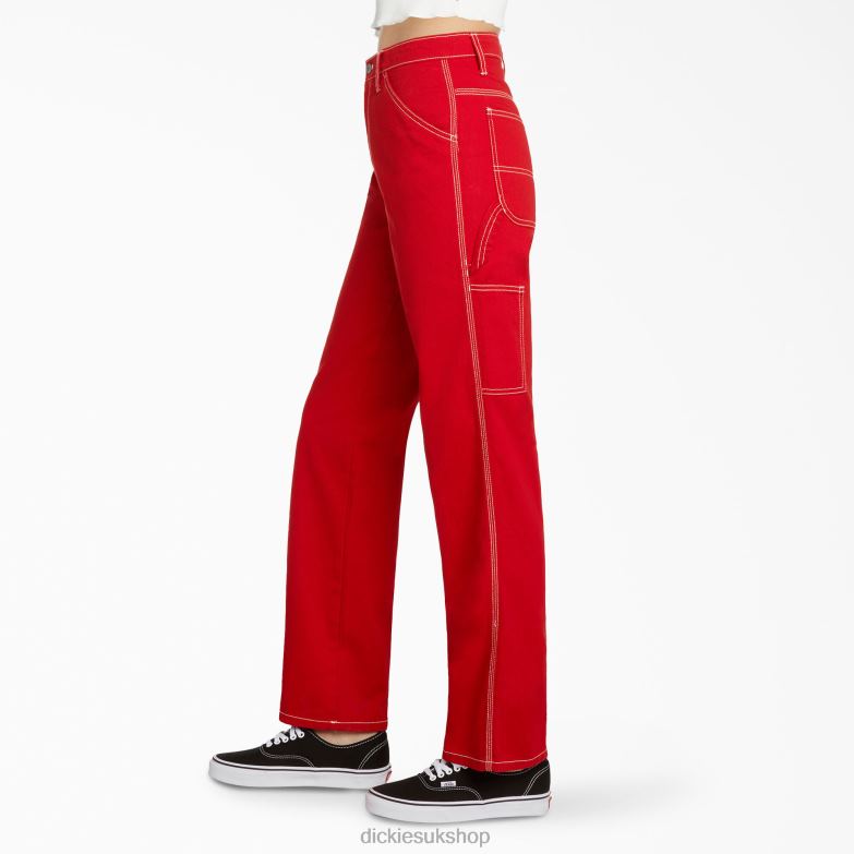 Juniors\' Relaxed Fit Carpenter Pants Kids Dickies Red (RD) 88T841883 Apparel