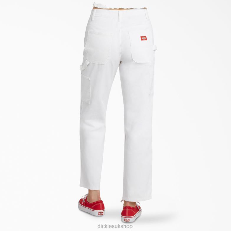 Juniors\' Relaxed Fit Carpenter Pants Kids Dickies White (WHT) 88T841884 Apparel