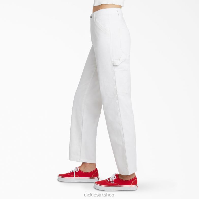 Juniors\' Relaxed Fit Carpenter Pants Kids Dickies White (WHT) 88T841884 Apparel