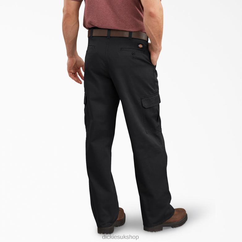 Loose Fit Cargo Pants Men Dickies Rinsed Black (RBK) 88T8480 Apparel