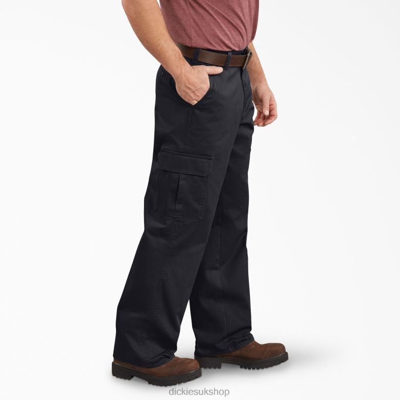 Loose Fit Cargo Pants Men Dickies Rinsed Black (RBK) 88T8480 Apparel