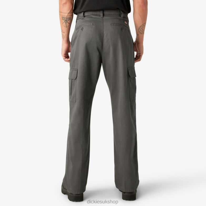 Loose Fit Cargo Pants Men Dickies Rinsed Charcoal Gray (RCH) 88T8481 Apparel