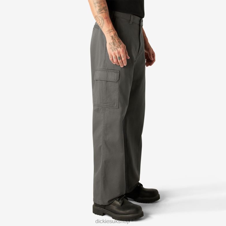 Loose Fit Cargo Pants Men Dickies Rinsed Charcoal Gray (RCH) 88T8481 Apparel