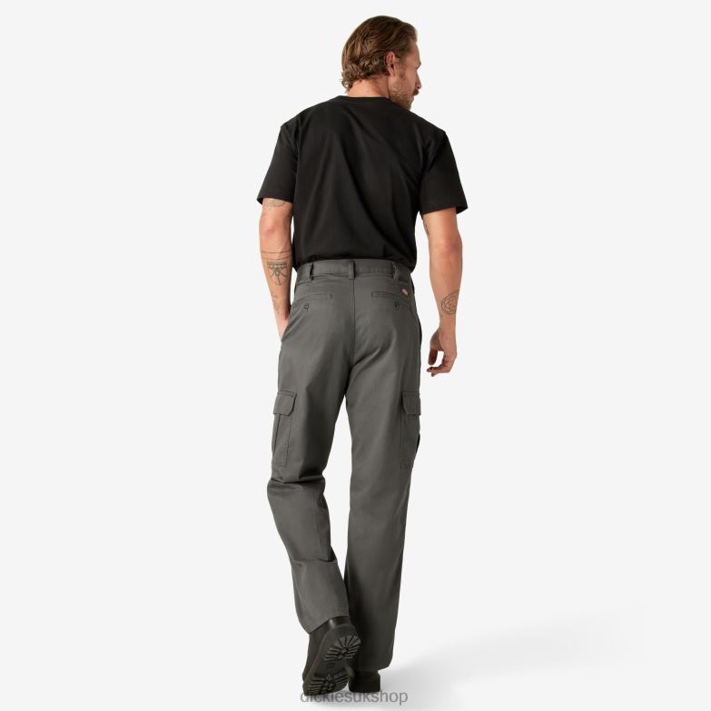 Loose Fit Cargo Pants Men Dickies Rinsed Charcoal Gray (RCH) 88T8481 Apparel