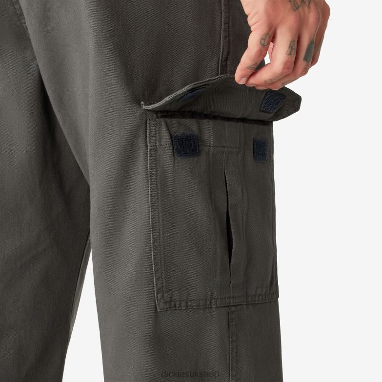 Loose Fit Cargo Pants Men Dickies Rinsed Charcoal Gray (RCH) 88T8481 Apparel
