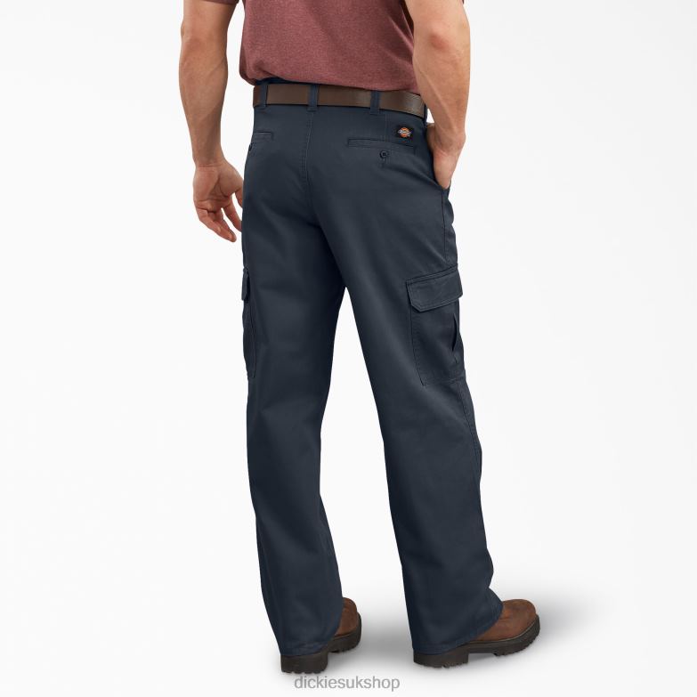 Loose Fit Cargo Pants Men Dickies Rinsed Dark Navy (RDN) 88T8482 Apparel