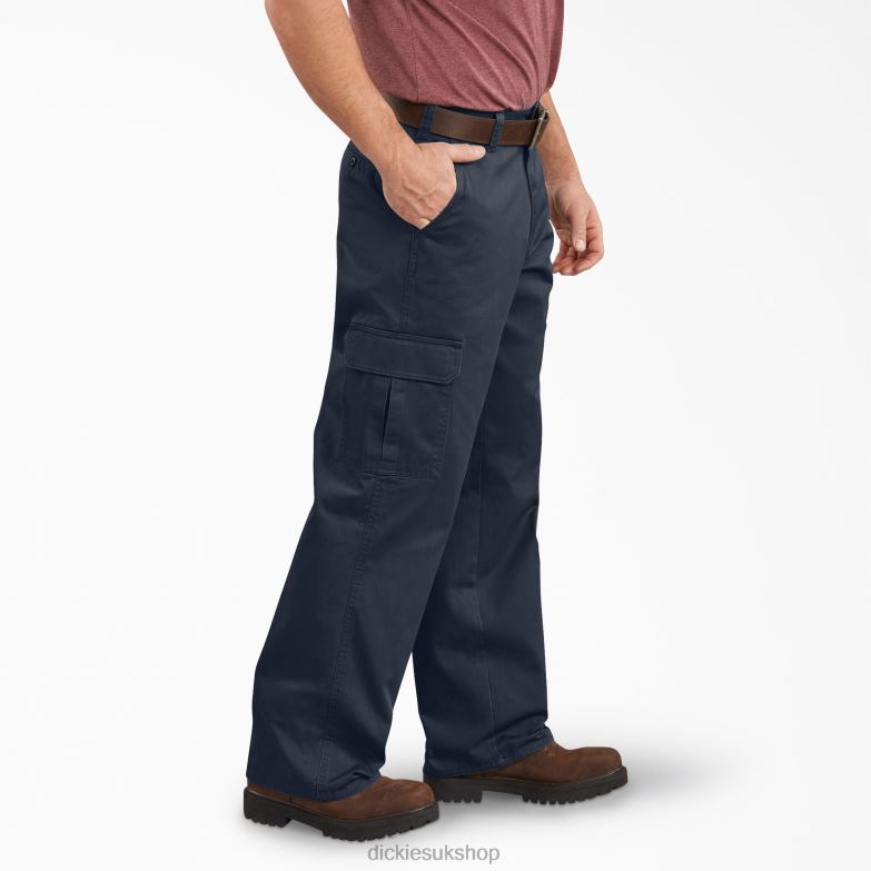 Loose Fit Cargo Pants Men Dickies Rinsed Dark Navy (RDN) 88T8482 Apparel