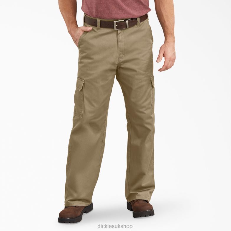 Loose Fit Cargo Pants Men Dickies Rinsed Khaki (RKH) 88T8483 Apparel
