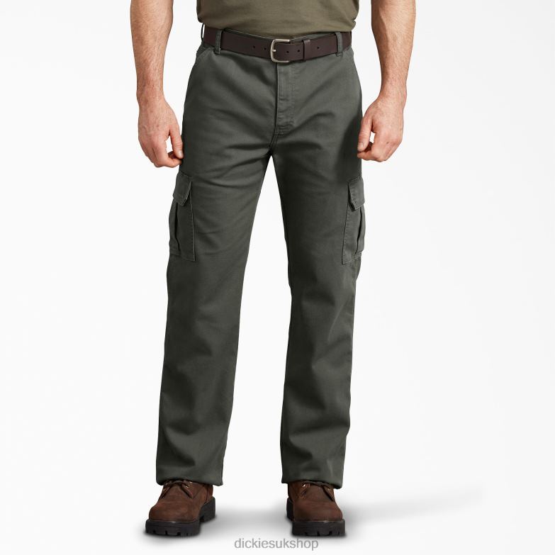 Regular Fit Duck Cargo Pants Men Dickies Stonewashed Olive Green (SOG) 88T84178 Apparel