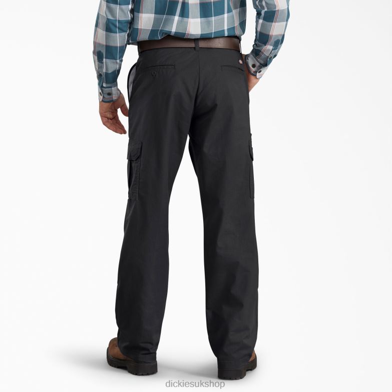 Regular Fit Ripstop Cargo Pants Men Dickies Rinsed Black (RBK) 88T84269 Apparel